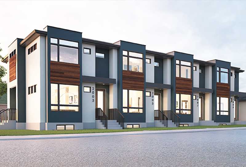 MODUS Structures - a rendering of townhomes
